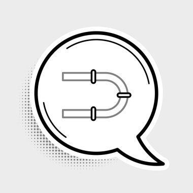 Çizgi endüstrisi metalik boru ikonu gri arka planda izole edildi. Renkli taslak konsepti. Vektör.