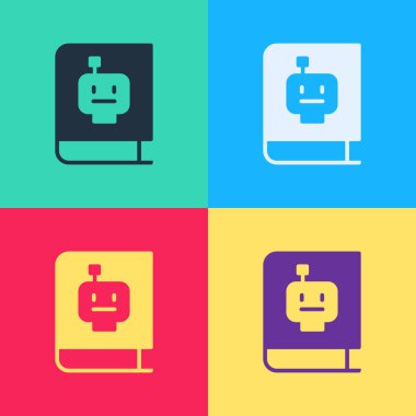 Pop Art Kullanıcı elle simgesi renk arkaplanında izole edildi. Kullanıcı rehberi kitabı. Talimat işareti. Kullanmadan önce oku. Vektör.