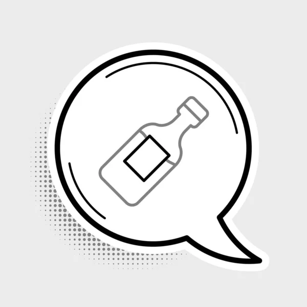 Лінія Пляшка Води Значок Ізольовані Сірому Фоні Знак Содового Напою — стоковий вектор