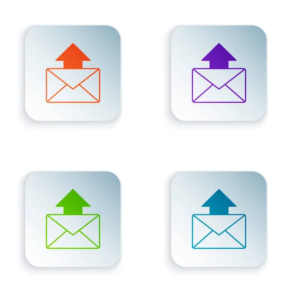 Farbe Mail Und Mail Symbol Isoliert Auf Weißem Hintergrund Umschlag — Stockvektor