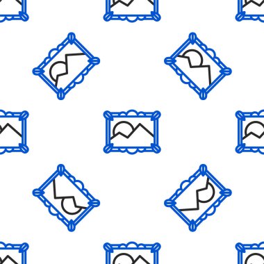 Çizgi Görüntü ikonu beyaz arkaplanda izole edilmiş pürüzsüz desen. Renkli taslak konsepti. Vektör.