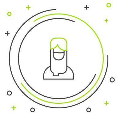 Beyaz arka planda tesettürlü Müslüman kadın izole edildi. Renkli taslak konsepti. Vektör