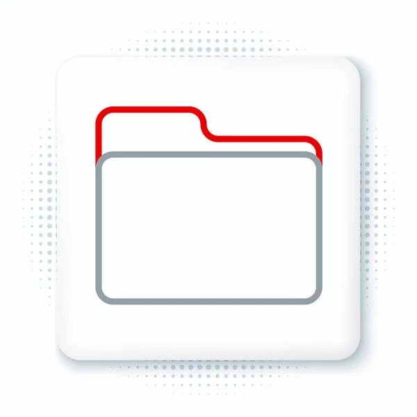 Ikona Folderu Line Document Odizolowana Białym Tle Rachunkowy Symbol Segregatora — Wektor stockowy