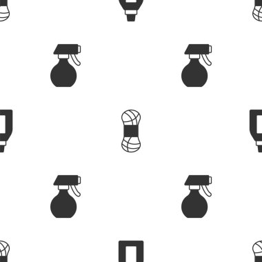 Şişeyi temizleme ajansı, iplik ve su püskürtme şişesine ayarlayın. Vektör.