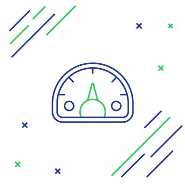 Hız göstergesi simgesi beyaz arkaplanda izole edildi. Renkli taslak konsepti. Vektör