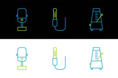 Metronome hattını hareket halinde sarkacıyla, mikrofon ve ses kriko simgesiyle ayarla. Vektör