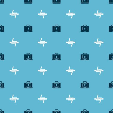 Dizüstü bilgisayarı, kilidi ve dikenli telleri kusursuz desene ayarlayın. Vektör