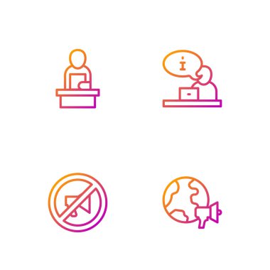 Dünya Haberleri, Sansürlü Pul, Kırma ve Televizyon Raporu. Renk simgeleri. Vektör