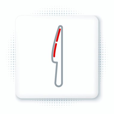 Çizgi Bıçak simgesi beyaz arkaplanda izole edildi. Çatal bıçak sembolü. Renkli taslak konsepti. Vektör.