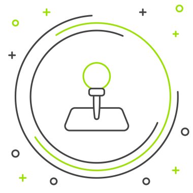 Çizgi itme simgesi beyaz arkaplanda izole edildi. Raptiye işareti. Renkli taslak konsepti. Vektör