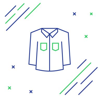 Line Shirt simgesi beyaz arkaplanda izole edildi. Renkli taslak konsepti. Vektör