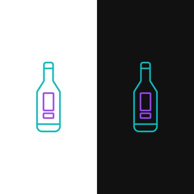 Line Medical digital thermometer for medical examination icon isolated on white and black background. Colorful outline concept. Vector