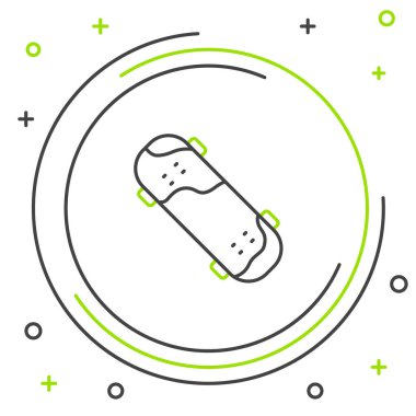 Çizgi kaykayı numarası simgesi beyaz arkaplanda izole edildi. Olağanüstü bir spor. Spor malzemeleri. Renkli taslak konsepti. Vektör