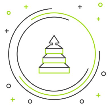 Çizgi İş Piramidi grafiksel bilgi simgesi beyaz arkaplanda izole edildi. Piramitsel aşamalar grafik elementleri. Renkli taslak konsepti. Vektör