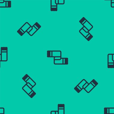 Mavi çizgi eşarp simgesi yeşil arka planda izole edilmiş pürüzsüz desen. Vektör