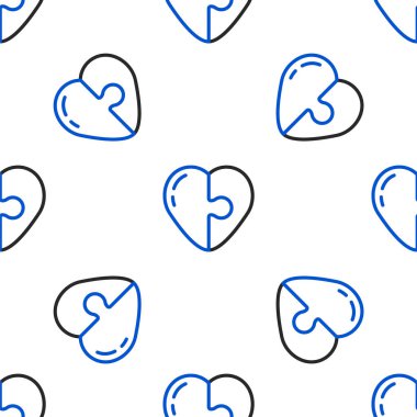 Çizgi Yüreği simgesi beyaz arkaplanda kusursuz desen izole etti. Romantik sembol, bağlanma, tutku ve düğün. Sevgililer Günü sembolü. Renkli taslak konsepti. Vektör