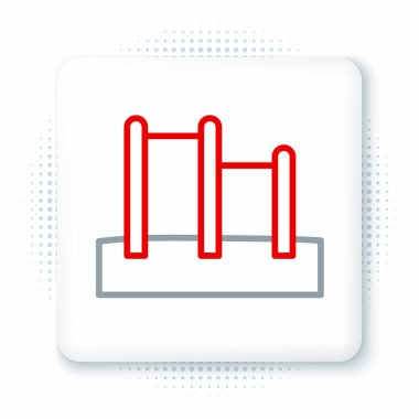 Çizgi Spor yatay çubuk simgesi beyaz arkaplanda izole edildi. Renkli taslak konsepti. Vektör