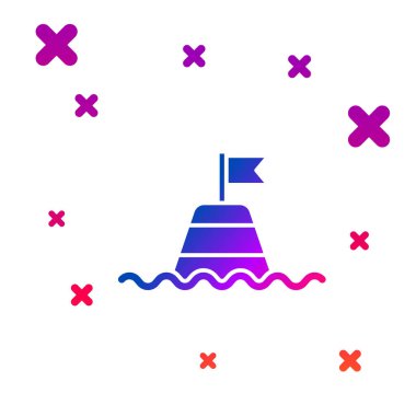 Beyaz arka planda izole edilmiş deniz ikonundaki renk yüzen şamandıra. Kademeli rastgele dinamik şekiller. Vektör.