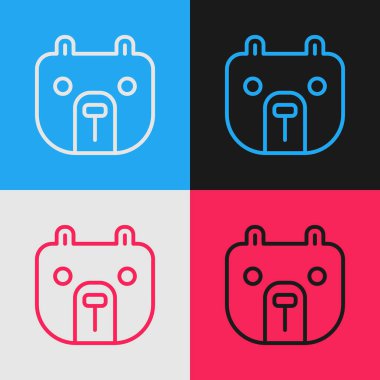 Pop Art Line Bear pazar simgesi renk arkaplanında izole edildi. Finansal ve borsa yatırım konsepti. Vektör.