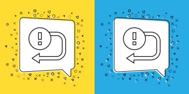 Satır Arrow simgesi sarı ve mavi arkaplanda izole edildi. Yön Arrowhead sembolü. Navigasyon işaretçisi işareti. Vektör