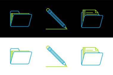 Satır Belge dizinini ve silgi ve satır simgesiyle kalem dizinini ayarla. Vektör