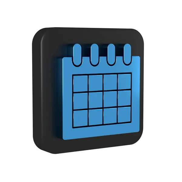 Blue Calendar Icon Isolated Transparent Background Event Reminder Symbol Black — Stock Photo, Image