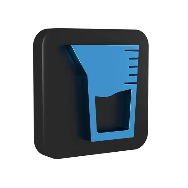 Blaue Laborgläser Oder Bechergläser Isoliert Auf Transparentem Hintergrund Schwarzer Quadratischer — Stockfoto