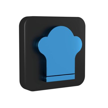 Şefin şapka simgesi şeffaf arkaplanda izole edildi. Aşçılık sembolü. Aşçı şapkası. Siyah kare düğmesi. .