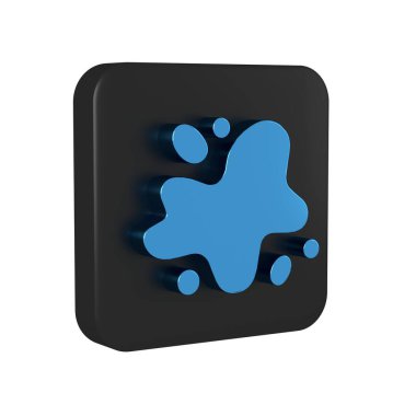 Mavi Su sızıntısı simgesi şeffaf arkaplanda izole edildi. Siyah kare düğmesi..