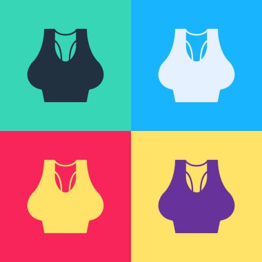 Pop Art Undershirt simgesi renk arkaplanda izole edildi. Vektör