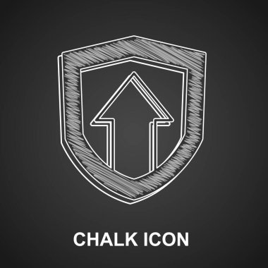 Tebeşir Finansal büyüme ikonu siyah arkaplanda izole edildi. Gelirleri arttırıyorum. Vektör