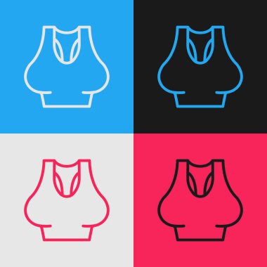 Pop Art Line Undershirt simgesi renk arkaplanında izole edildi. Vektör