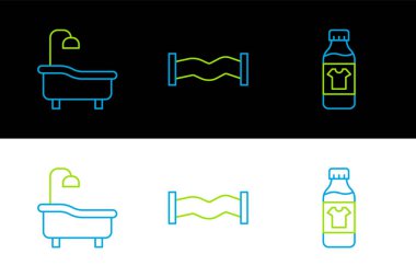 Temizlik şirketi, Küvet ve Sanayi Metalik Boru Simgesi için Şişe 'yi hazırlayın. Vektör