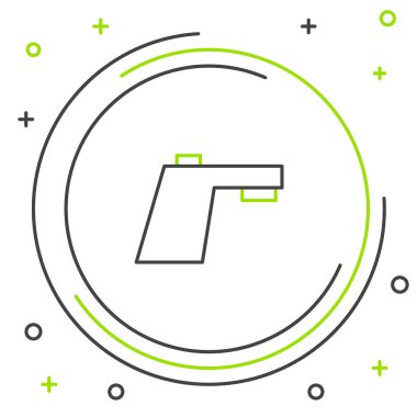 Line Water musluk simgesi beyaz arkaplanda izole edildi. Renkli taslak konsepti. Vektör