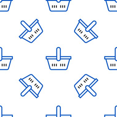 Hat Alışveriş Sepeti simgesi beyaz arka planda izole edilmiş kusursuz desen. İnternetten satın alma konsepti. Servis tabelası. Alışveriş arabası sembolü. Renkli taslak konsepti. Vektör