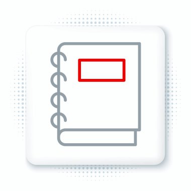 Satır Defteri simgesi beyaz arkaplanda izole edildi. Spiral not defteri simgesi. Okul defteri. Yazı tahtası. Okul günlüğü. Renkli taslak konsepti. Vektör