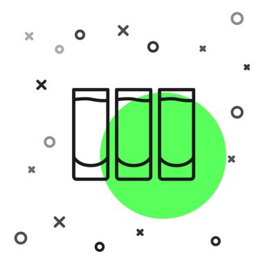 Beyaz arkaplanda siyah çizgi, cam ikonu izole edilmiş. Vektör.