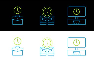 Akıllı TV zamanı, iş ve zaman para simgesidir. Vektör