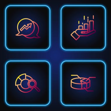 Çizgi çizelgesi bilgisini, arama veri analizini, finansal büyümeyi ve... Renk simgeleri. Vektör