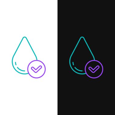 Çizgi Su bırakma simgesi beyaz ve siyah arkaplanda izole edildi. Renkli taslak konsepti. Vektör