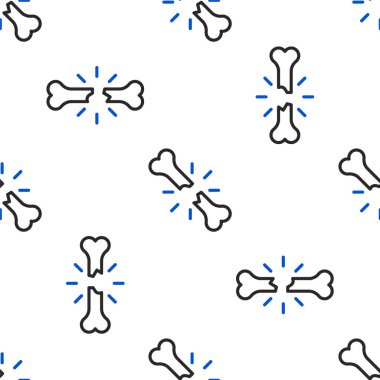 Kırık çizgi insan kemik ikonu beyaz arka planda izole edilmiş kusursuz desen. Renkli taslak konsepti. Vektör