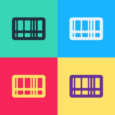 Pop Art Barkod simgesi renk arkaplanında izole edildi. Vektör