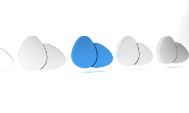 Mavi Tavuk yumurta ikonu beyaz arkaplanda izole edilmiş. Minimalizm kavramı. 3 Boyutlu resimleme.