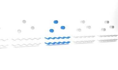 Mavi Soğuk ve dalga ikonu beyaz arkaplanda izole edilmiş. Minimalizm kavramı. 3 Boyutlu resimleme.