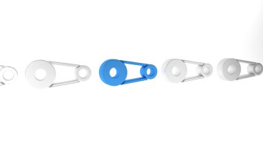 Beyaz arkaplanda mavi zamanlayıcı kiti simgesi izole edildi. Minimalizm kavramı. 3 Boyutlu resimleme.