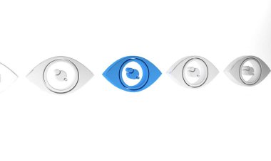 Mavi Göz simgesi beyaz arkaplanda izole edildi. Minimalizm kavramı. 3 Boyutlu resimleme.