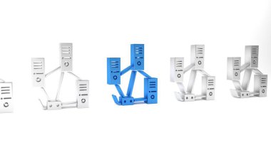 Mavi Bilgisayar Ağı simgesi beyaz arkaplanda izole edildi. Laptop ağı. İnternet bağlantısı. Minimalizm kavramı. 3 Boyutlu resimleme.