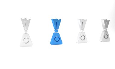 Mavi Şeker simgesi beyaz arkaplanda izole edildi. Minimalizm kavramı. 3 Boyutlu resimleme.