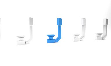 Mavi Şnorkel simgesi beyaz arkaplanda izole edildi. Su altı ekipmanları. Minimalizm kavramı. 3 Boyutlu resimleme .