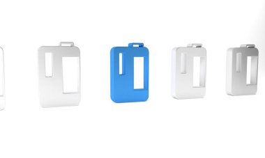 Beyaz arka planda izole edilmiş süt ikonu için saplı Mavi Plastik şişe. Bir galon süt. Minimalizm kavramı. 3 Boyutlu resimleme .